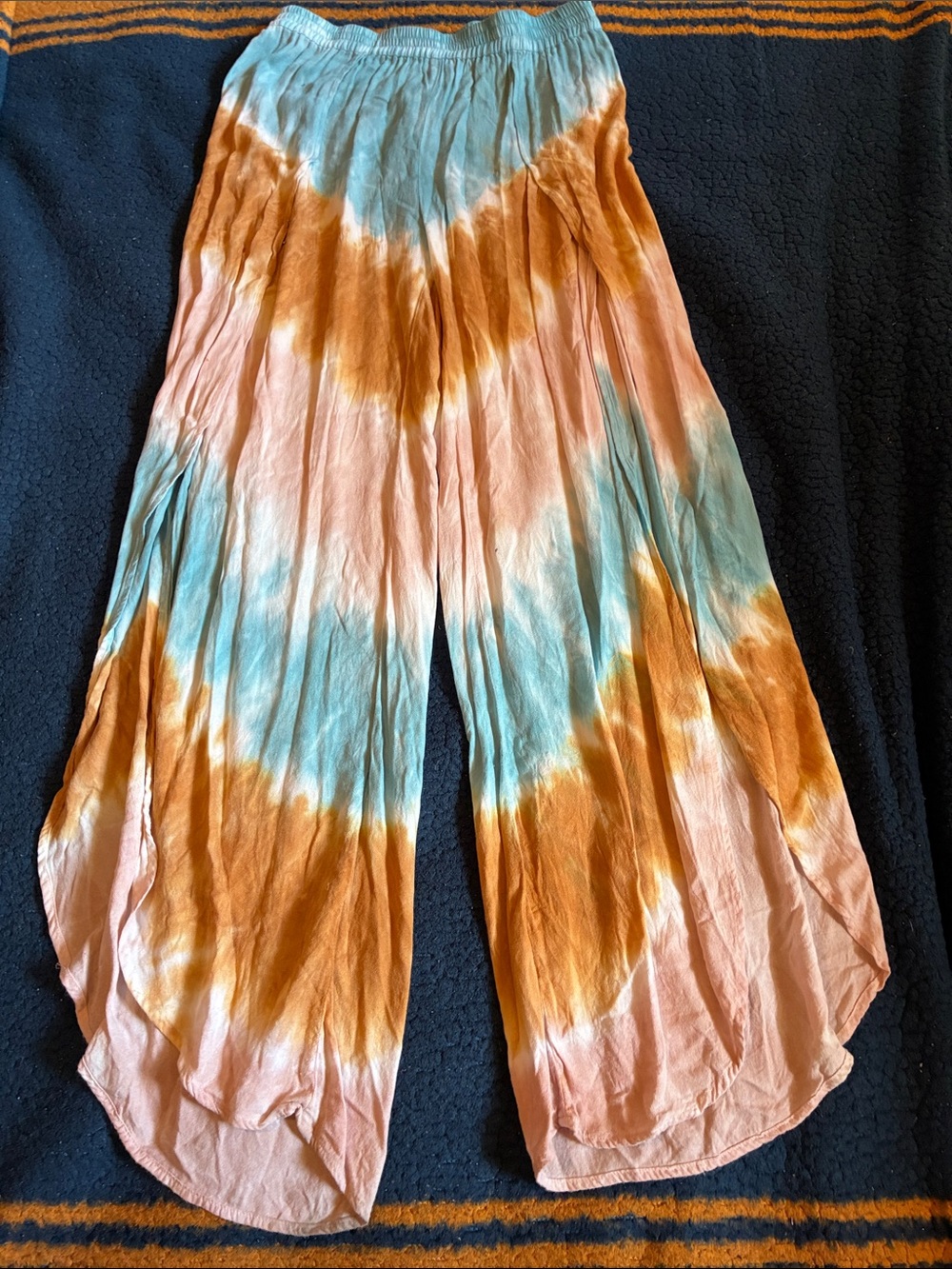 Young Fabulous & Broke Tie-Dye open side split Wide Leg Pants